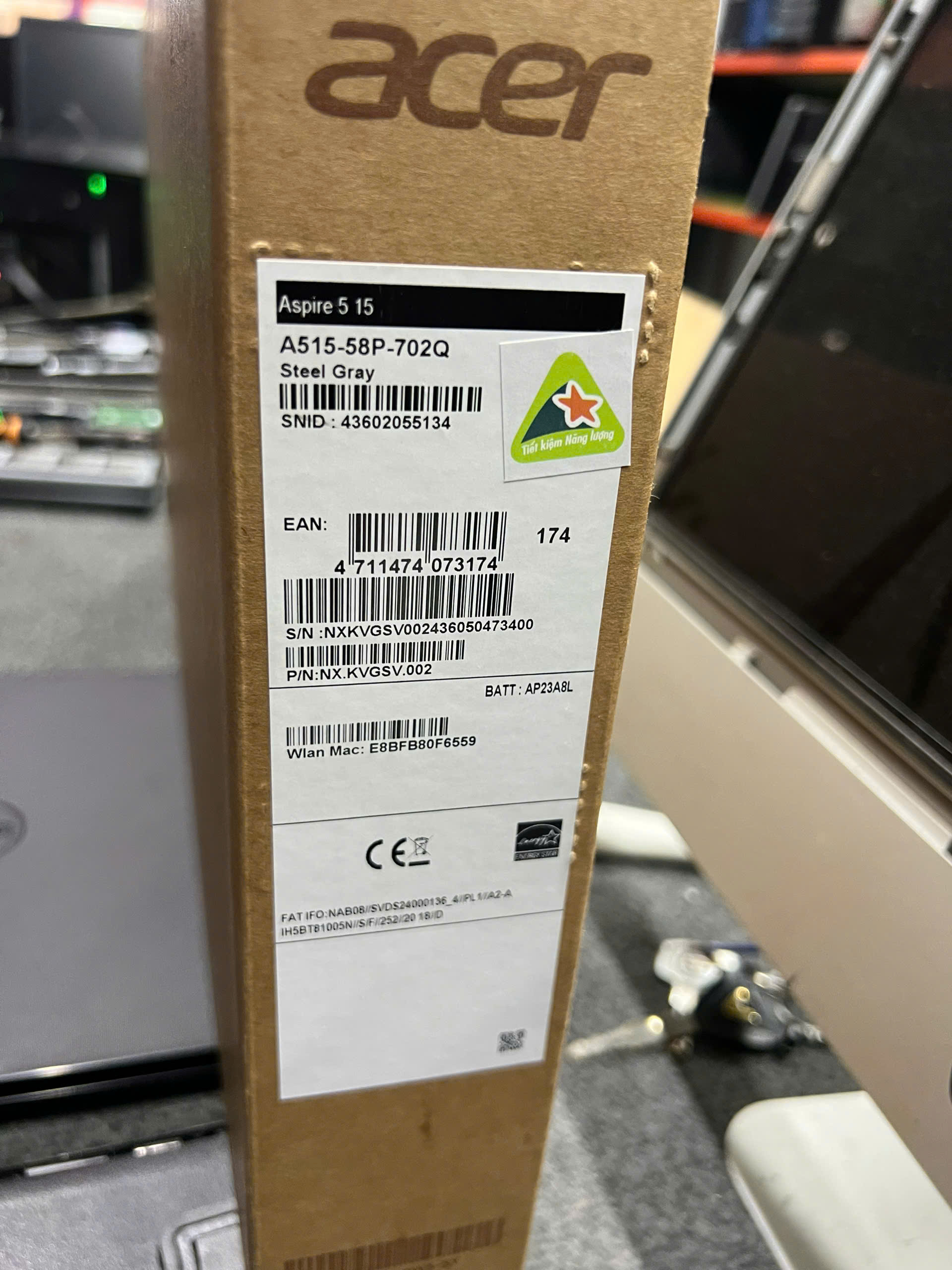 Laptop Acer Aspire 5 A515-58P-702Q NX.KVGSV.002 (Core i7-13620H | 16GB | 512GB | Intel® UHD Graphics | 15.6 inch FHD | Win 11 | Xám)